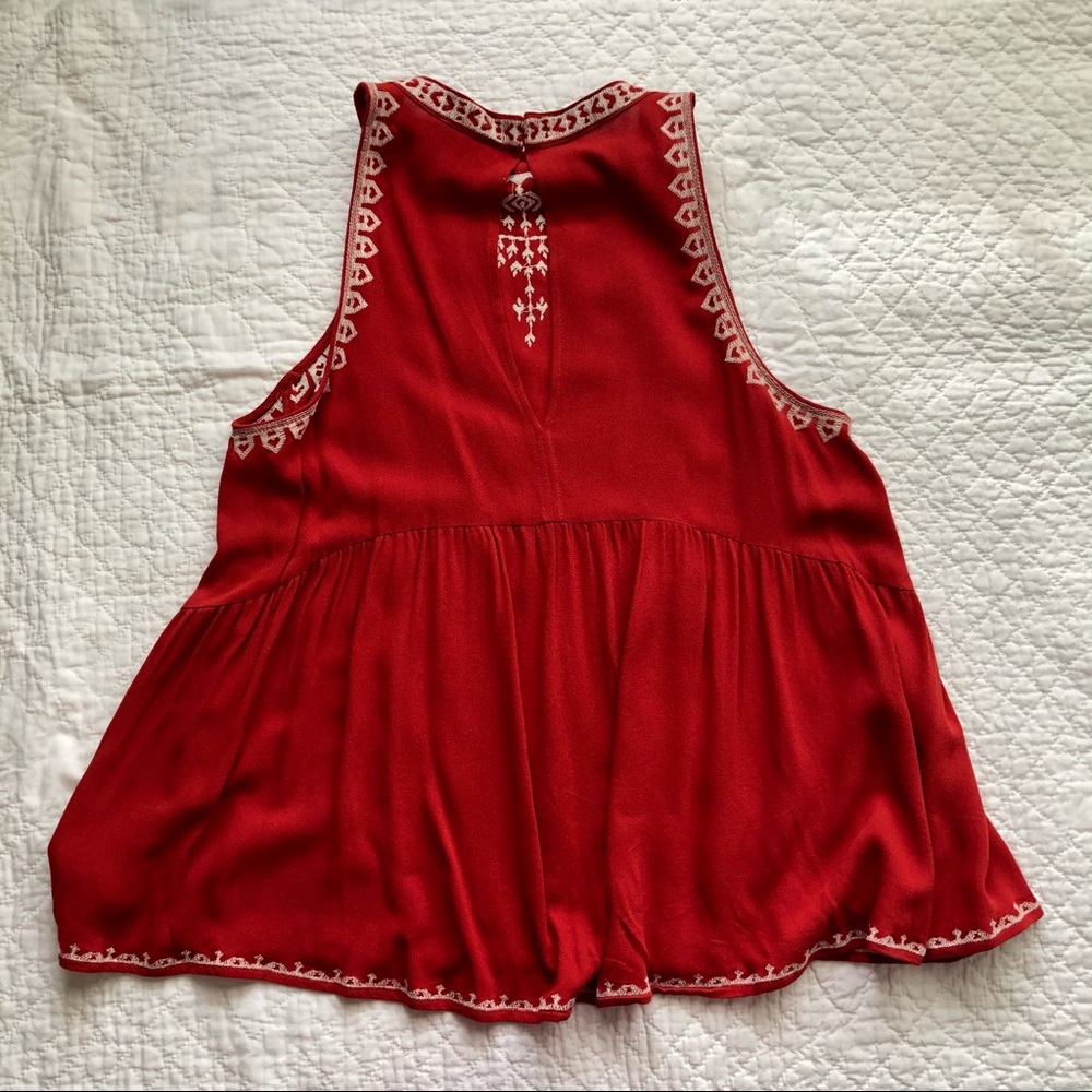 THML Ruby Tank Embroidered Keyhole M Red - Picture 10 of 15
